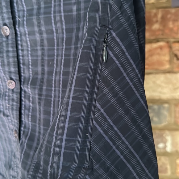 Toad and Company, size extra small, dark blue and purple pattern, button up, - Picture 3 of 6